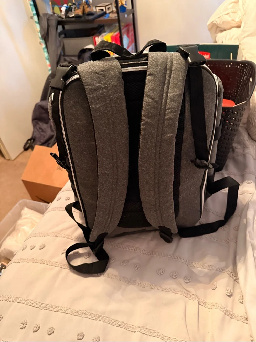 Grey and Black diaper Backpack - brazzo